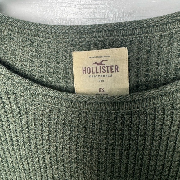 Hollister Olive Green Knit Ribbed Sweater - Picture 3 of 6